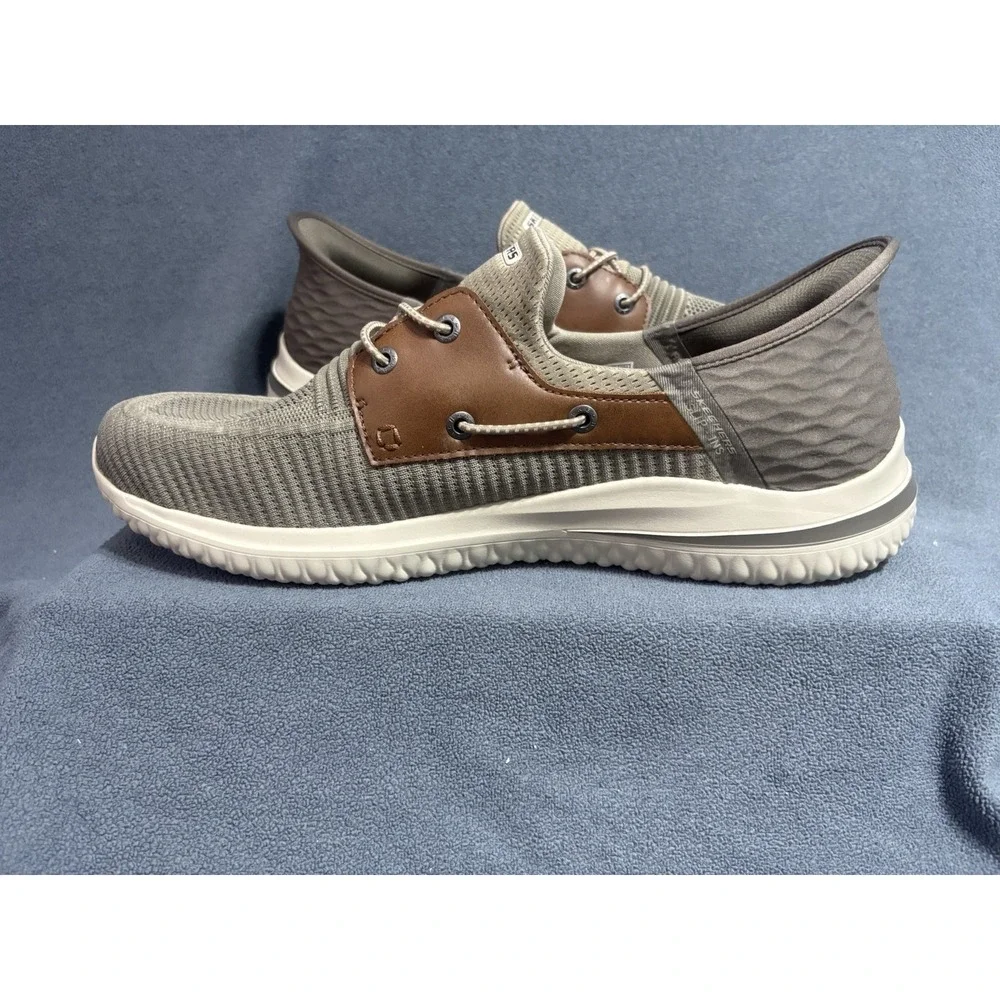 SKETCHERS Delson 3.0  Men's 14 Wide Fit Roth Slip in Taupe Brown Shoes Comfort